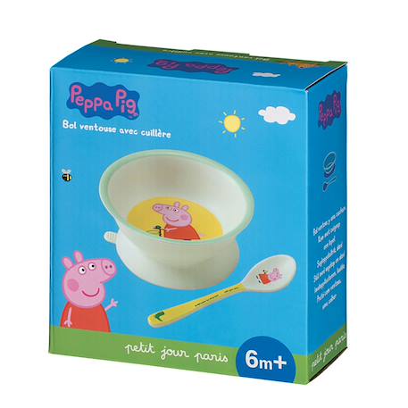 Bol ventouse avec cuillère peppa pig Blanc 2 - vertbaudet enfant 