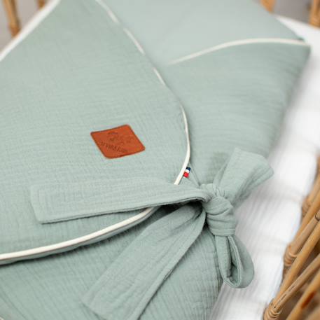 Couverture d'emmaillotage évolutive en gaze de coton jeanne Beige+Blanc+Blanc à pois or+Bleu+Camel+Camel à pois or+Écru+Terracotta+Vert de gris 52 - vertbaudet enfant 