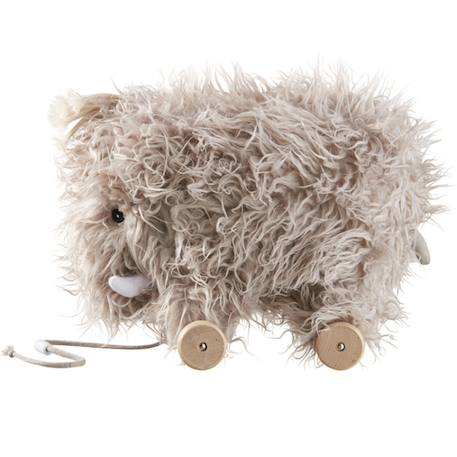 Jouet à tirer en bois mammouth neo Gris, beige 1 - vertbaudet enfant 