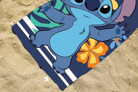 Serviette de plage stitch aloha coton Bleu 3 - vertbaudet enfant 