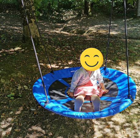 Kangui balançoire ronde nid d'oiseau rond ø100cm - bleu - charge 150kg maxi Bleu 5 - vertbaudet enfant 