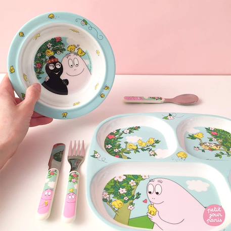 Couverts Apprentissage Barbapapa - Set Cuillère, Fourchette Et Couteau Sécurisé Pour Enfants