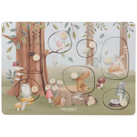 Puzzle sonore Bleu, vert, multicolore, marron 1 - vertbaudet enfant 