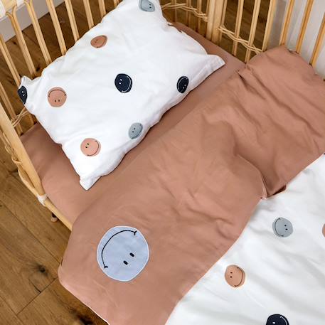 Parure de lit réversible Blanc cassé, bleu, marron 6 - vertbaudet enfant 
