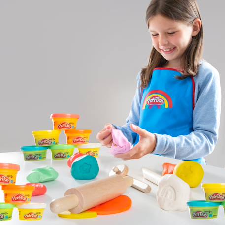 Marchande en bois + 12 pots de pâte à modeler x play-doh + tablier et accessoires Vert menthe - naturel 5 - vertbaudet enfant 