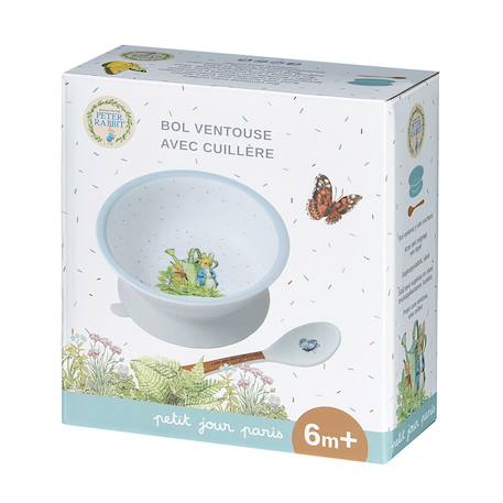 Bol ventouse avec cuillère pierre lapin Blanc 2 - vertbaudet enfant 