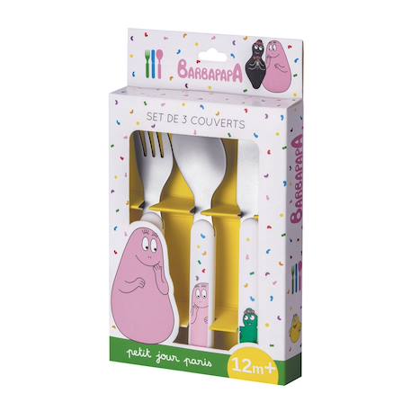 Couverts d'apprentissage barbapapa Blanc 2 - vertbaudet enfant 