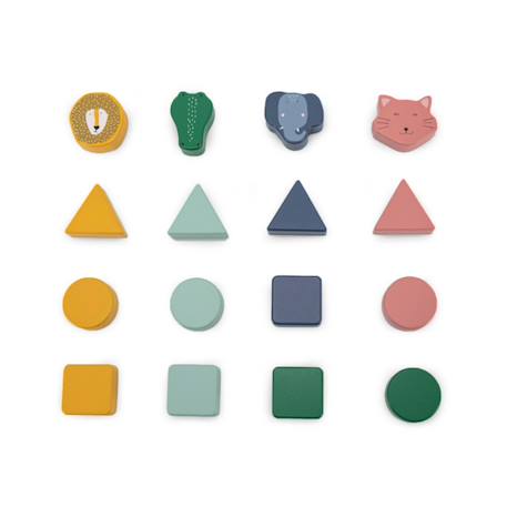 Cubes à formes en bois animaux - trixie Beige 4 - vertbaudet enfant 