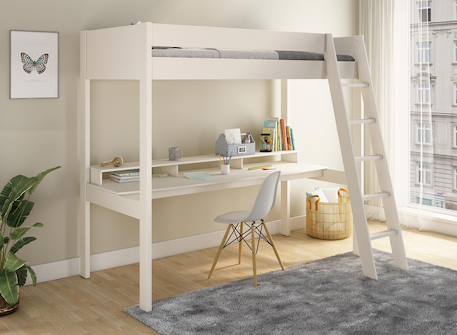 Lit mezzanine avec bureau soho Blanc 1 - vertbaudet enfant 