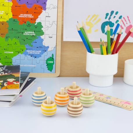 Lot de 6 toupies tête en l'air Beige 2 - vertbaudet enfant 
