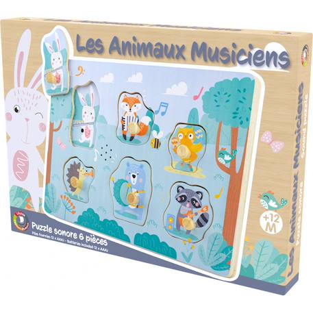 Puzzle sonore les animaux musiciens Vert 3 - vertbaudet enfant 