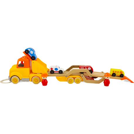 Routoudou - camion porte voitures Jaune 5 - vertbaudet enfant 