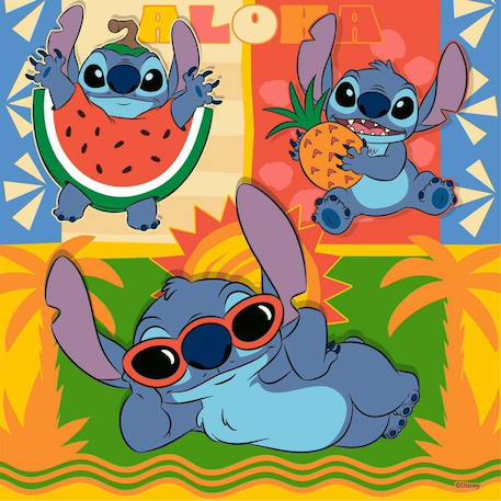 Puzzle stitch aloha 3x49 pcs Bleu 5 - vertbaudet enfant 