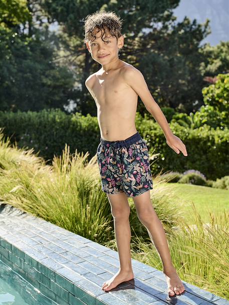 Short de bain imprimé garçon Capsule famille encre 1 - vertbaudet enfant 