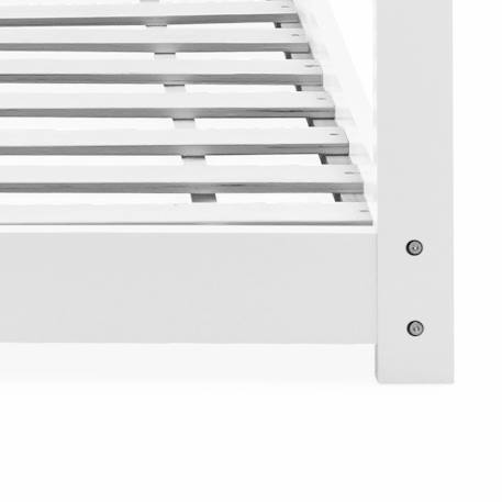 Lit enfant cabane, bois massif en pin naturel - tobias - sommier inclus, 90 x 190 cm Blanc+Naturel 6 - vertbaudet enfant 
