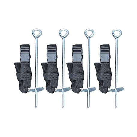 Kit d'ancrage pour trampolines de toutes tailles, 4 sardines de fixation et sangles Noir 1 - vertbaudet enfant 