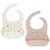 Lot de 2 bavoirs en silicone Ecru, rose 1 - vertbaudet enfant 