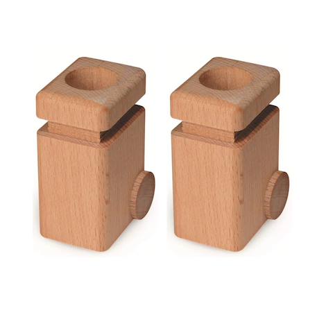 Lot de deux poubelles naturelles Beige 1 - vertbaudet enfant 