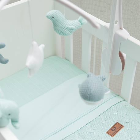 Mobile musical animaux vert d'eau Beige+Beige, marron, noir+Beige, rose, noir+Beige, vert d'eau+Vert d'eau 24 - vertbaudet enfant 