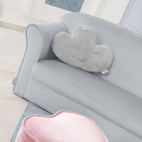 Canapé club en velours doux pour enfant - rembourré en mousse - lil sofa Gris argenté+Rose pastel 4 - vertbaudet enfant 