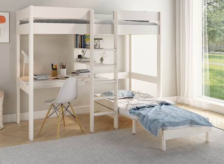 Lit mezzanine avec bureau et fauteuil convertible calvi Blanc 3 - vertbaudet enfant 