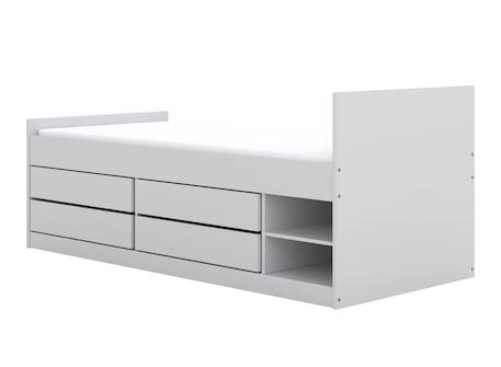 Lit enfant avec rangement diego Blanc 4 - vertbaudet enfant 