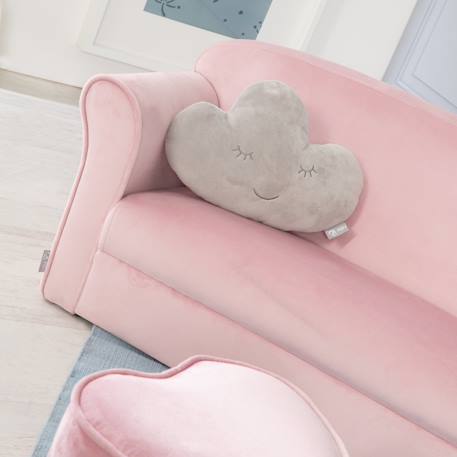 Canapé club en velours doux pour enfant - rembourré en mousse - lil sofa Gris argenté+Rose pastel 10 - vertbaudet enfant 