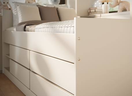 Lit enfant avec rangement diego Blanc 3 - vertbaudet enfant 