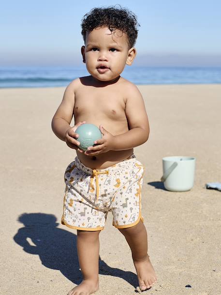 Short de bain imprimé bébé garçon Ecru imprimé 1 - vertbaudet enfant 