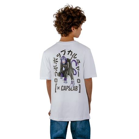 T-shirt  relax fit avec print devant et dos monkey business Blanc/noir/gris 2 - vertbaudet enfant 