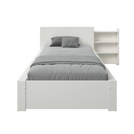 Lit avec chevets et tiroir pin massif  colette Blanc 5 - vertbaudet enfant 