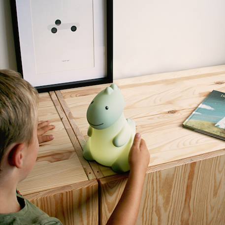 Veilleuse rechargeable jéroom le dinosaure sauge (17 cm) Sable+Sauge 9 - vertbaudet enfant 