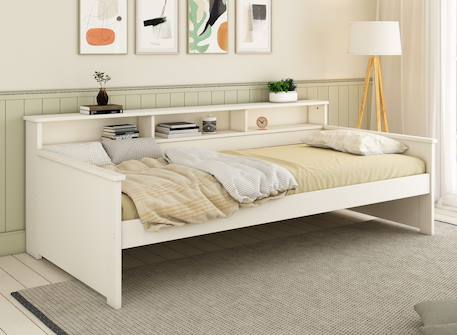 Lit banquette avec rangement oliver Blanc 1 - vertbaudet enfant 