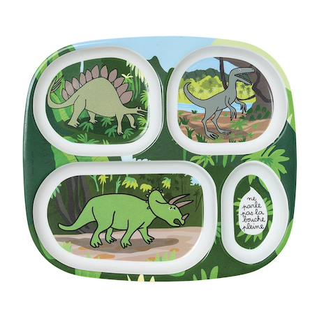 Assiette plateau à compartiments dinosaures Vert 1 - vertbaudet enfant 