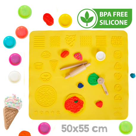 Table enfant + tabouret + 6 pots de pâte à modeler x play-doh et accessoires Blanc - bleu 4 - vertbaudet enfant 