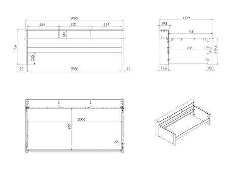 Lit banquette avec rangement oliver Blanc 4 - vertbaudet enfant 