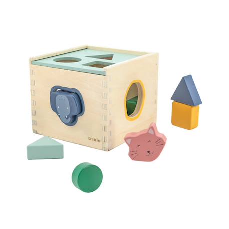 Cubes à formes en bois animaux - trixie Beige 1 - vertbaudet enfant 