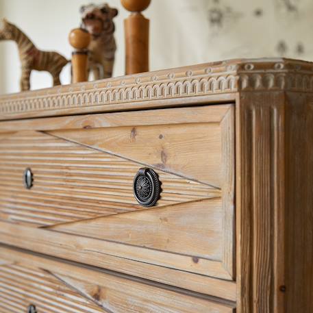Commode enfant en bois de pin massif recyclé 3 tiroirs emily Naturel 5 - vertbaudet enfant 