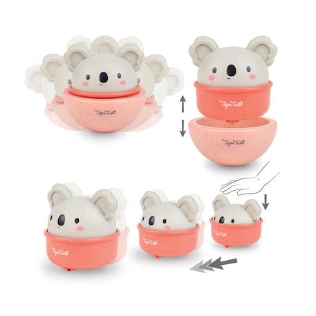 Koala culbuto et véhicule à friction Rose 3 - vertbaudet enfant 