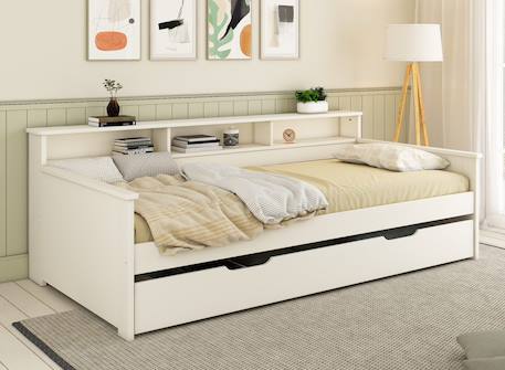 Lit banquette avec rangement oliver Blanc 3 - vertbaudet enfant 