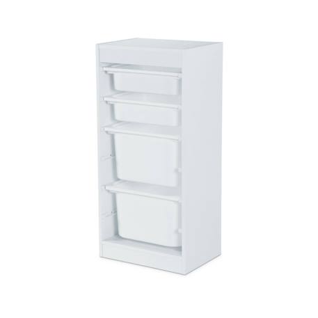 Meuble de rangement enfant 4 bacs de rangement Blanc+Naturel 4 - vertbaudet enfant 