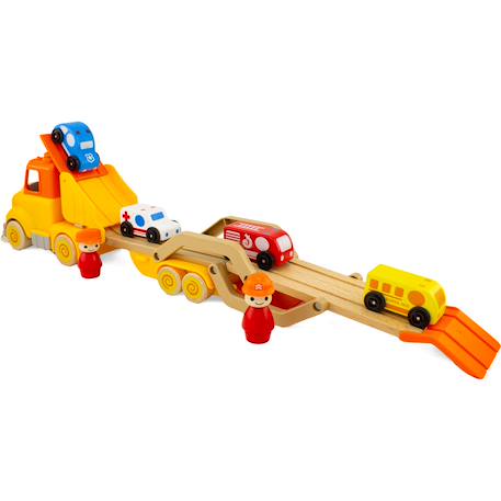 Routoudou - camion porte voitures Jaune 3 - vertbaudet enfant 