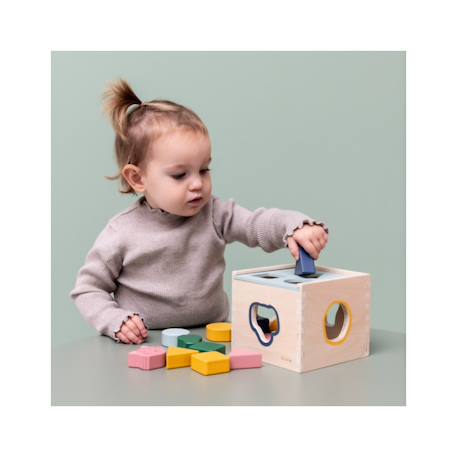 Cubes à formes en bois animaux - trixie Beige 2 - vertbaudet enfant 