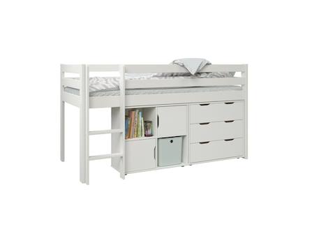 Lit mi-hauteur avec rangement jade Blanc 5 - vertbaudet enfant 