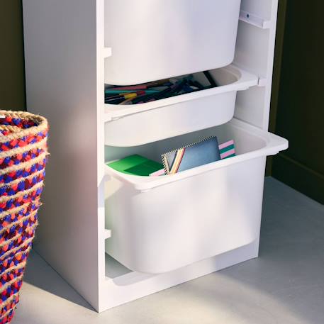 Meuble de rangement enfant 4 bacs de rangement Blanc+Naturel 3 - vertbaudet enfant 