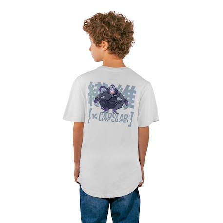 T-shirt  confort fit avec print devant et dos monkey business Blanc/gris 2 - vertbaudet enfant 