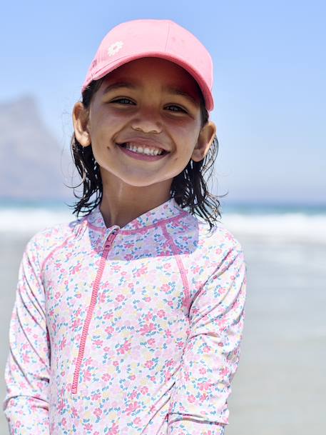 Maillot de bain fille à manches longues rose imprimé 5 - vertbaudet enfant 