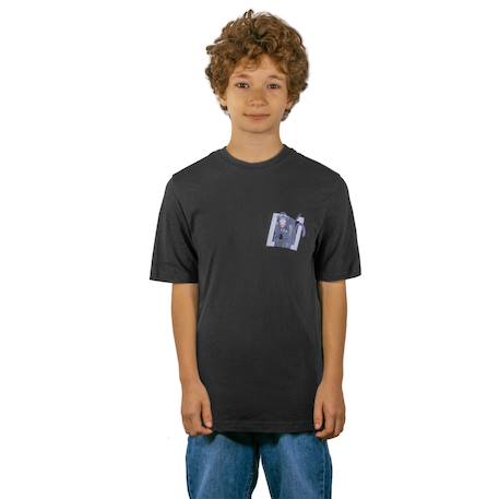 T-shirt  relax fit avec print devant et dos monkey business Noir/blanc/gris 1 - vertbaudet enfant 