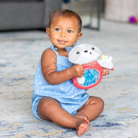 Mon doudou raton laveur sensoriel Gris, rouge, bleu 2 - vertbaudet enfant 