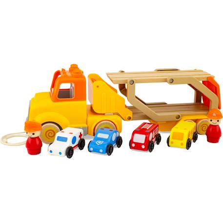 Routoudou - camion porte voitures Jaune 4 - vertbaudet enfant 
